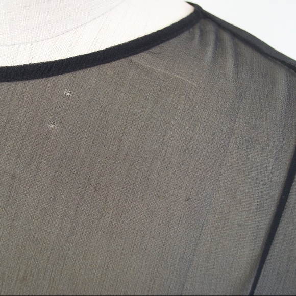 YVES SAINT LAURENT Silk Ruffle Black Dress 46 14 - Picture 5 of 8